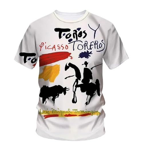 Camiseta de Hombre taurino español Toro de España Camiseta de Manga Corta Impresa en 3D Camiseta de Pelea de Ganado Camiseta de Cuello Redondo Moda de Moda de Calle Camiseta