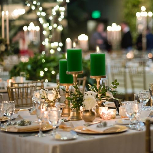 Image of 9 Packs Green Votive Candles, Small Unscented 1.5 Inch Diameter Wax Candles for Home Wedding, Party, Table Decor - 8 Hours Burn Time (1.5 inch W x 1.25 inch H)