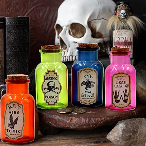 Halloween Decoration Indoor,Potion Bottles,4 Glass Apothecary Bottles - image 4