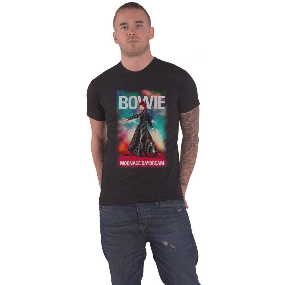 David Bowie T Shirt Moonage Daydream Fade Official Unisex Black L