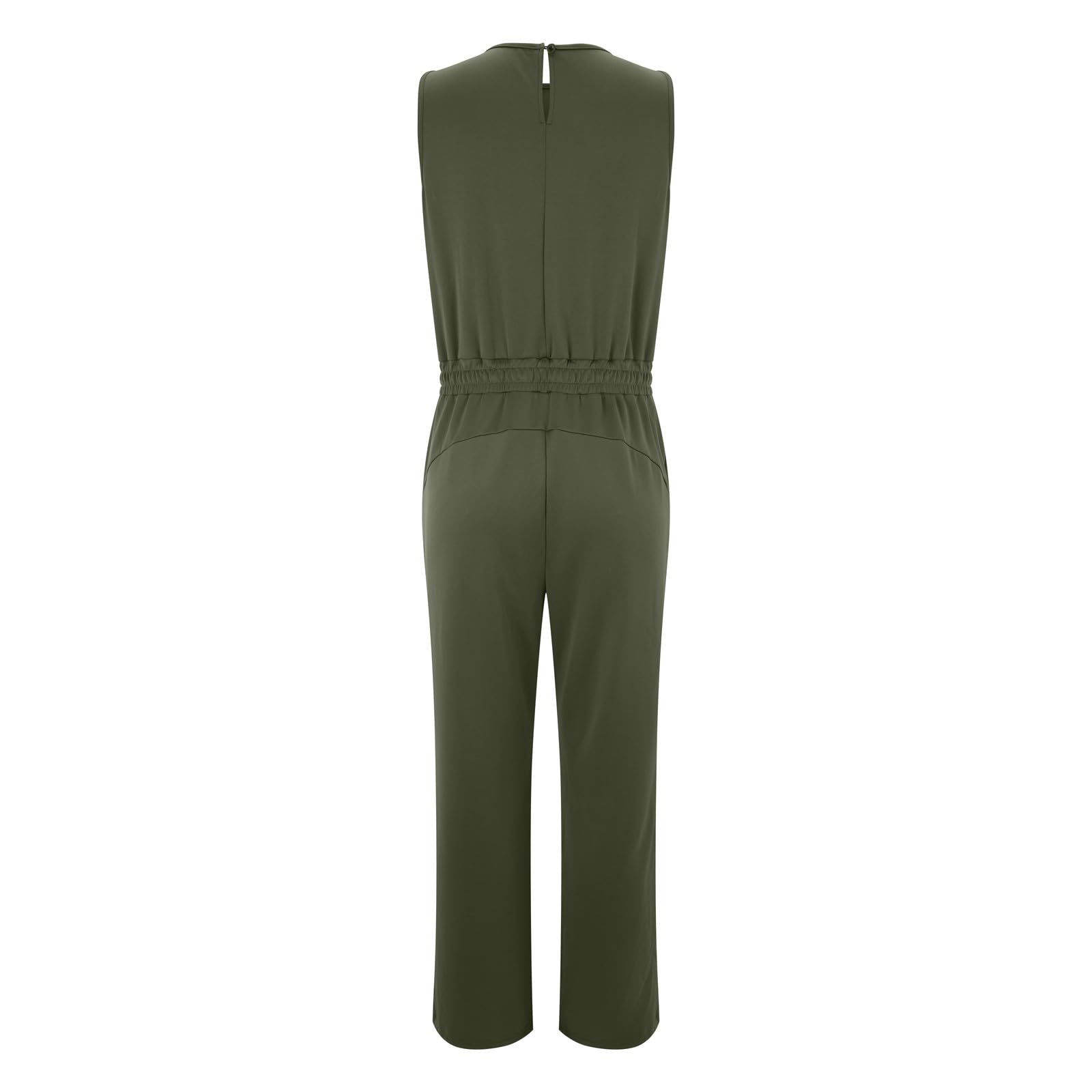 Combishort Femme Ete, Jumpsuit Soid Summer Button Lace Up Short Sleeve Light Rip Straight Jumpsuit Vest Long Pants
