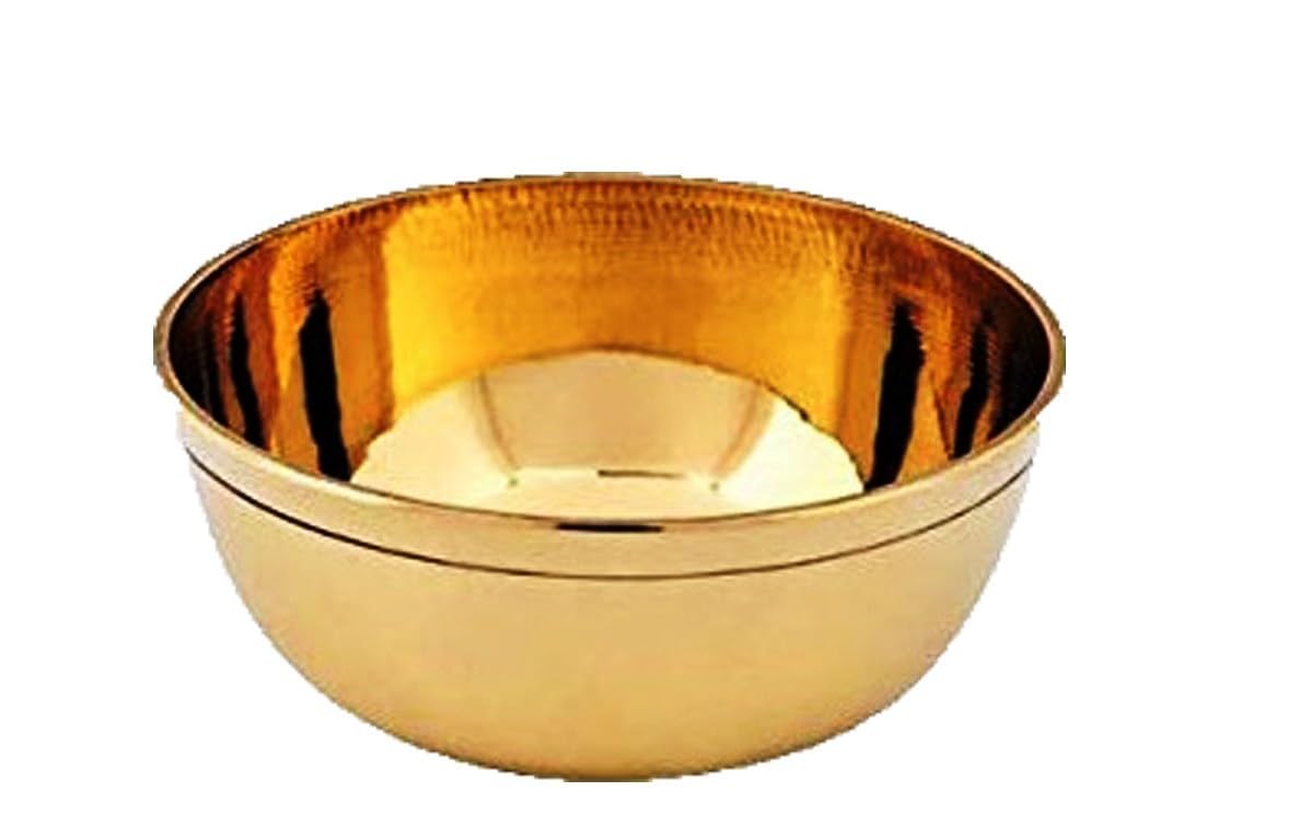 STREET CRAFT Solid Pure Brass (Pital) Plain Bowl ‎Food Safe Lead Free, Handmade Multipurpose Bowl Round Puja, Spice or Chutney Katori Capacity (50 ML No.4, 1)-image-31