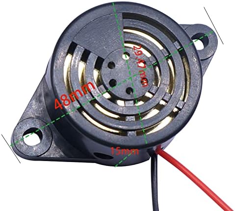 mxuteuk 6pcs DC 3-24V Wired Electronic Buzzer Alarm Sounder Speaker Intermittent Beep Tone SFM-27-II