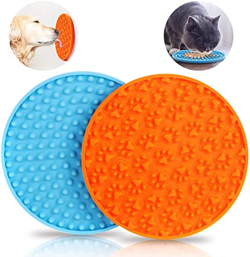 5.9in Lick Pad for Dogs, Cat Bath Mats, Puppy Shower Mat -Buddy Silicone Mats with Super Suction, Pet Slow Feeder for Easy and Fun Shower Pet Grooming Training, Dog Treat Mat