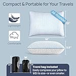 Small Cooling Shredded Memory Foam Pillow for Travel & Camping, Compressible Adjustable Pillow Washable Cover,Medium Firm Neck Knee Lumbar Support,Ideal Sleeping,Car,Airplane,Toddler,Backpacking,Gifts - Image 2