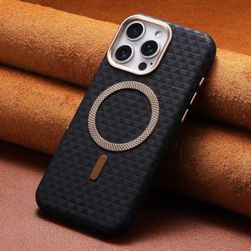 Chargement magnétique sans fil iPhone 15 étui cuir mat pour voyage