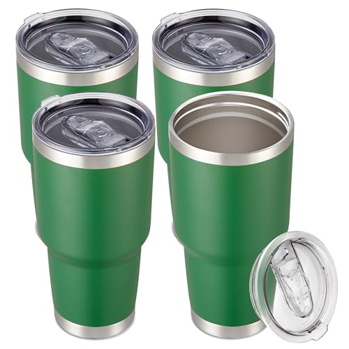 Cool Yoleb 30oz Insulated Tumbler, 4-Pack (Dark Green)