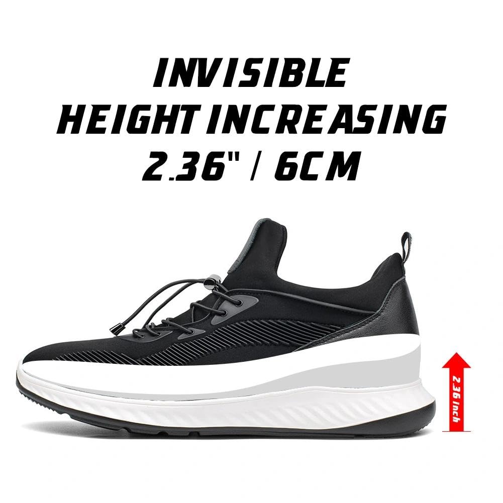 CHAMARIPA Herren Sport-Freizeitschuhe mit unsichtbarer Innenerhöhung | Echtleder-Steigerschuhe mit verdeckter Erhöhung, atmungsaktives Obermaterial, leichte Sport-Freizeitschuhe für Herren.