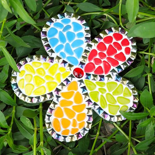 Mosaïque en céramique verte : kit de mini galets en verre