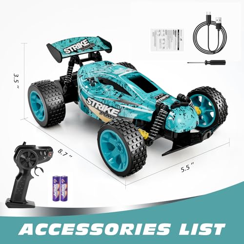 Image of Tecnock RC Car Remote Control Car for Kids, 1:18 Scale 20 KM /H 2WD Offroad Buggy, 2.4GHz RC Racing Car with 50-Min Playtime, Toys Gifts for Boys & Girls