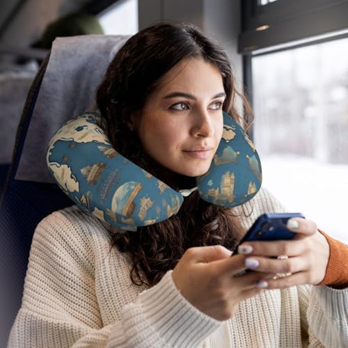 Almohada de viaje de espuma viscoelástica negra miniatura 6