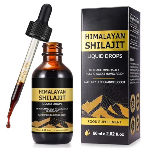 Shilajit Pure Himalayan Organic Resin Drop Pure Himalayan Shilajit Resin Liquid Gold Supplement Shilajit Organic Drop Rich in 85+ Trace Minerals Shilajit for Men & Women (2.02 Fl Oz (Pack of 1))