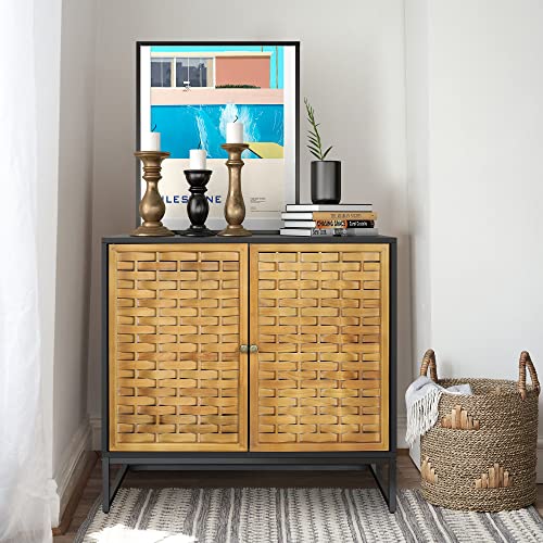 Qhitty Sideboard Buffet Cabinet Set Of 2, Accent Kitchen Storage Cabinet With 2 Doors And Metal Legs, Console Table Storage Cabinet For Kitchen, Living Room, Hallway, Entryway #TOP5
