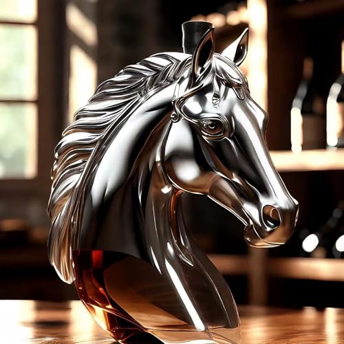 Botella de cristal ordinariYone con forma de cabeza de caballo para whiskies 3