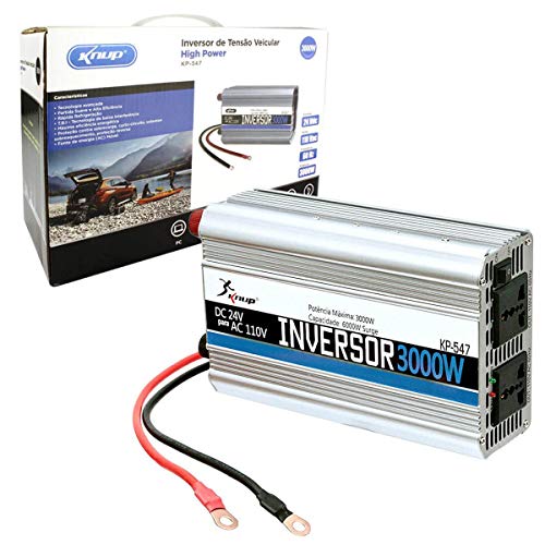 Inversor Conversor 24V para 220V Potência 3000W Veicular Transformador Tensão Knup KP-546B