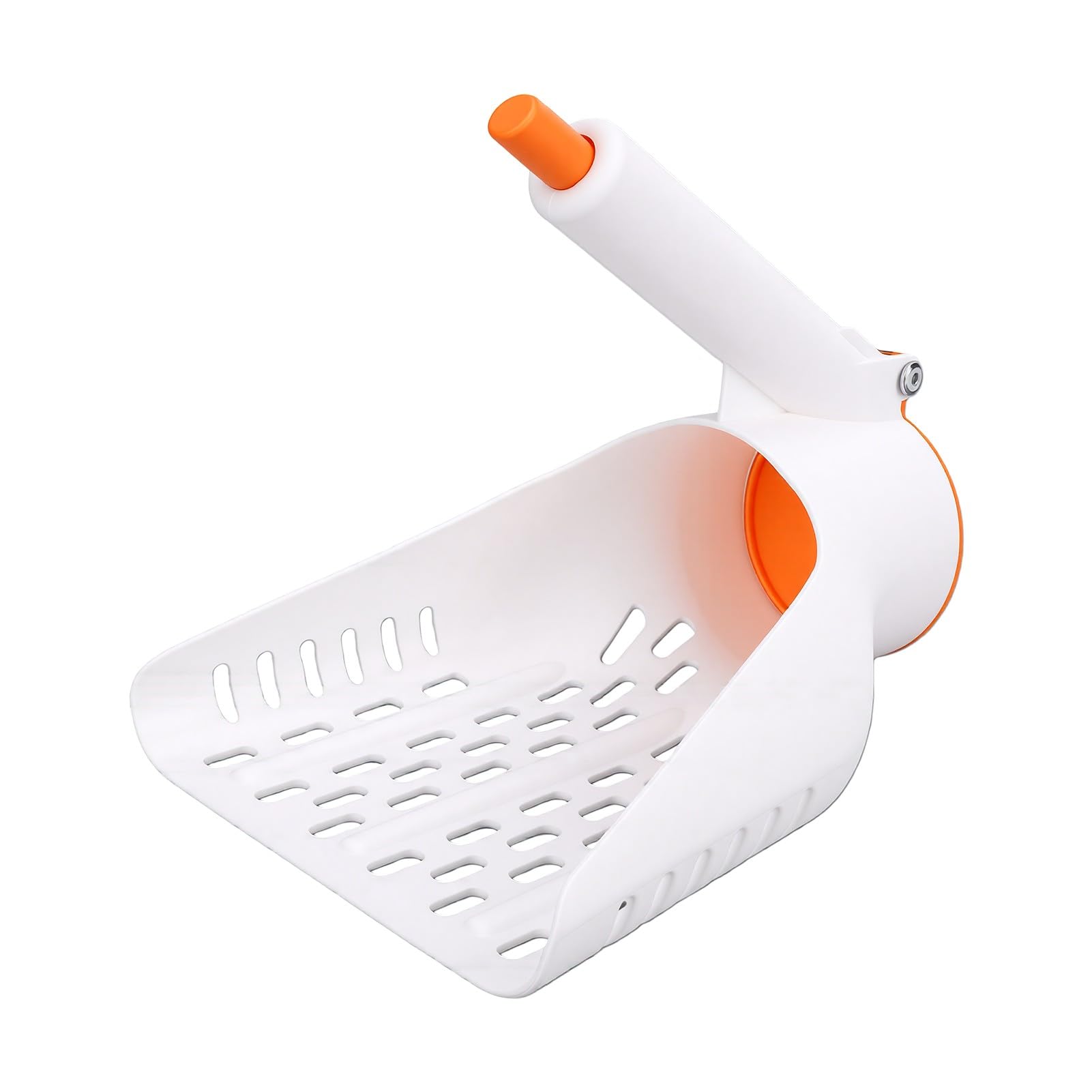 Fdit Szufelka do Kuwety dla Kota, Ergonomiczna Konstrukcja Naciśnięcie Przycisku Wyrzucanie Kuwety dla Kota Łopata do Przesiewania żwirku z Wbudowanym Schowkiem Domowego (WHITE)