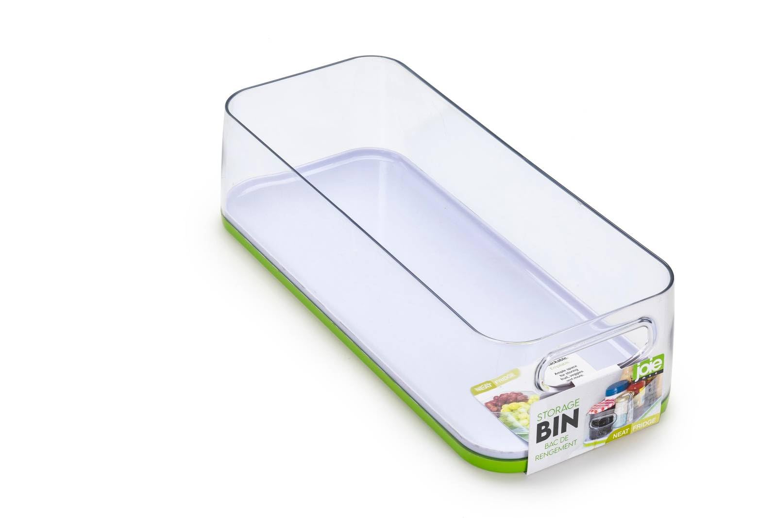 Joie Neat Fridge Large Bin, BPA-Free Plastic Organizer for Refrigerator and Pantry, Clear, 1 Count