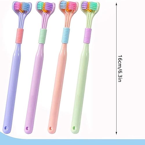 Miniatura 6 de Cepillo de dientes de 3 lados para niños, cepillos de dientes manuales suaves con diseño envolvente, cepillado dental eficiente para viajes y