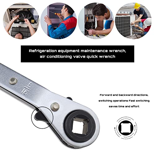 Create idea Square Ratchet Wrench 4-in-1 Reversible Spanner HVAC Maintenance Bend Wrench for Heating Air Conditioning Refrigeration Units Freezers Installation - Image 3