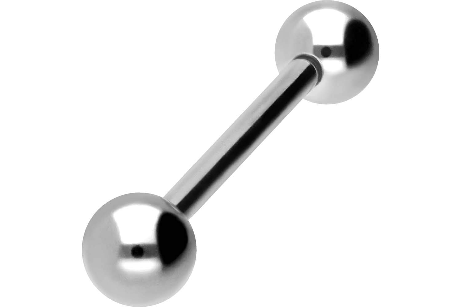 PIERCINGLINE Kolczyk z chirurgicznej stali typu barbell | 2 KULECZKI | Piercing typu sztanga do piersi, okolic intymnych, ucha, języka | Rozmiary i wybór kolorów