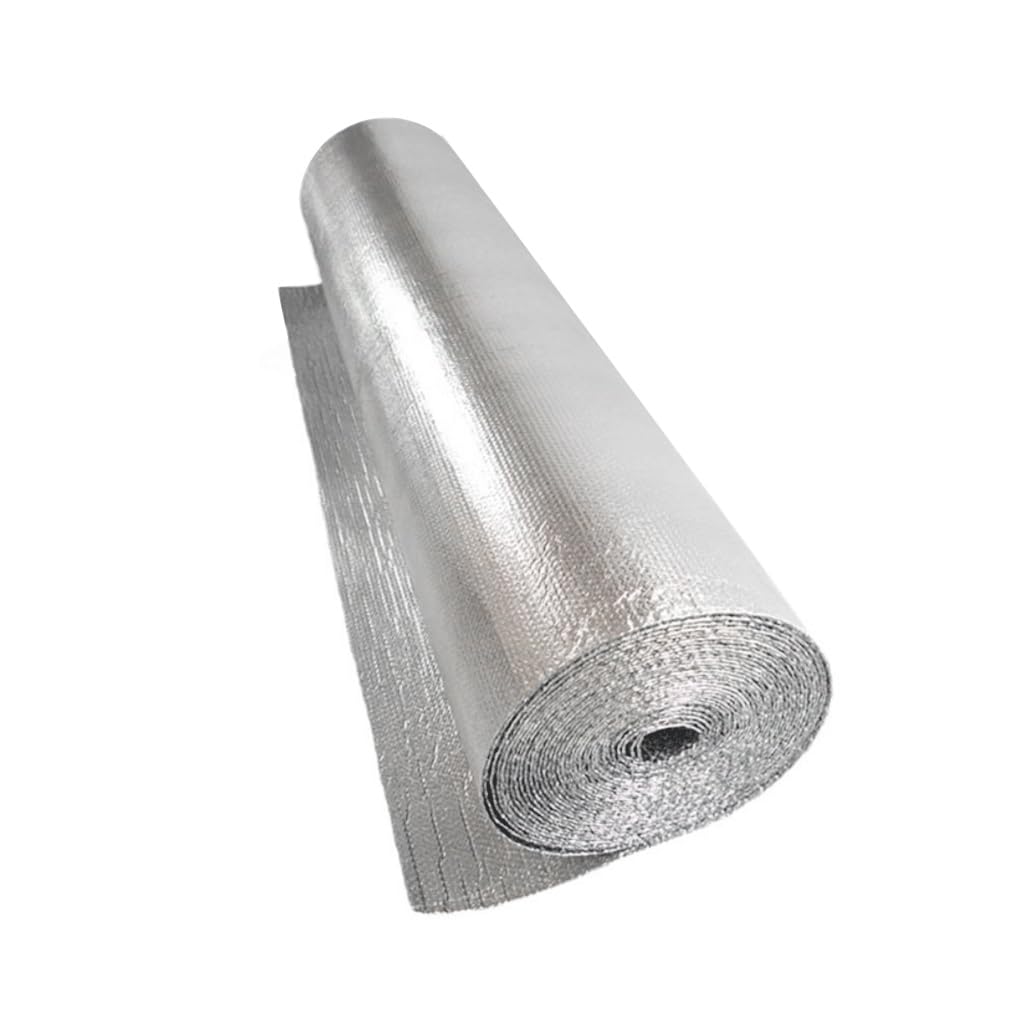 Zbnaeqfjlurt One Color Double Aluminum Foil Film, For Sunscreen Heat Insulation Hive Rain-Proof Reflective Cooling Cover Deadening Roof Floor Heating(50Cm X 300Cm)