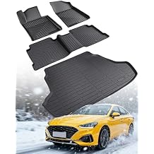 Car Floor Mats for Hyundai Sonata 2015-2019 Cargo Liner & for Kia Optima 2016-2019, All Weather Rubber Accessories Custom Fit Full Set Floor Trunk Carpet for Sonata Optima 2016 2017 2018 2019 Black