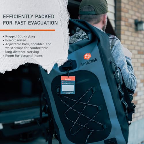 Evacuation Bag Kit – All‑in‑One Emergency Go‑Bag with Food, Water, First Aid, Tools & Survival Gear, Rugged Waterproof Backpack for Disaster Preparedness, Bug Out, Shelter‑in‑Place - Image 6