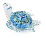 Millefiori Art Glass Turtle Figurine Paperweight