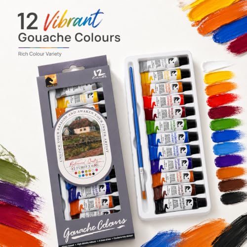 Image of Professional Painting Kit 20pcs, Paintbrush 4, Colours 12, Mini Palette 1, Canvas Board 2, Pine Wooden Mini Easel 1, Canvas Board 4x4 inch, Ideal for Begginners, Kids & Adults