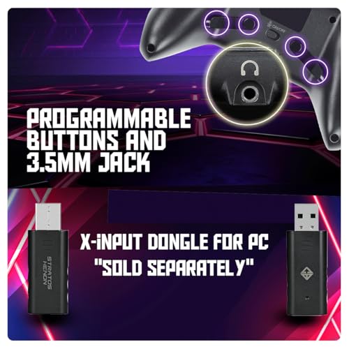 Image of Cosmic Byte Stratos Xenon All in One PS4 /iOS /Android /PC Wireless Programmable Gamepad, Magnetic Accurate Triggers, Upgraded Hall Effect Joysticks (Black)