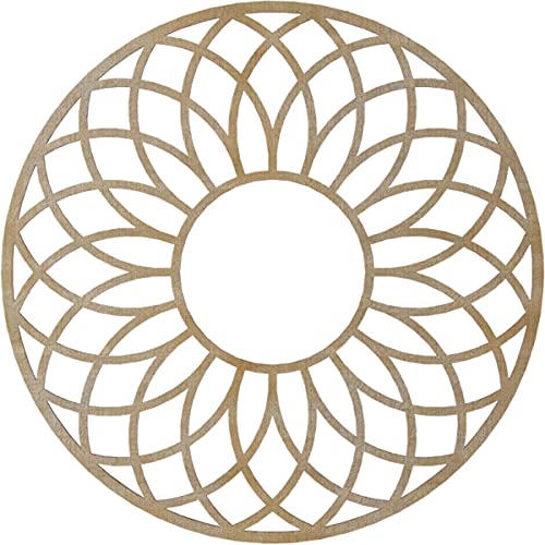 Image of Ekena Millwork 28 inchOD x 9 5 /8 inchID x 3 /8 inchT Cannes Wood Fretwork Pierced Ceiling Medallion, Birch