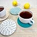 4-Piece Cotton Trivets Set for Drinks, 4.3 Inch Fit for All Kinds of Cups, Super Absorbent Drink Coasters, Minimalist Cotton Handmade Trivets for Coffee Table (Turquoise)