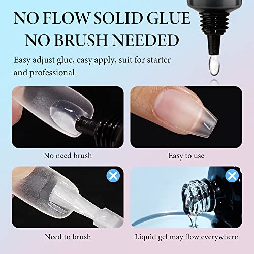 Infeling Solid Gel Nail Gl Ue - Nail G Lue Gel For Nail Tip Press On Nails, Long Glue Lasting 28+ Days (Curing Needed), Super Strong Nail Glue For Nail Extension #TOP1