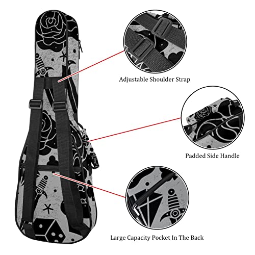 Housse pour ukulélé soprano ténor avec motif tête de mort et rose – 58,4 cm – Épaisseur : 10 mm – Sangles rembourrées… - Les Beatles, Paul McCartney, John Lennon, RIngo Starr, George Harrison Housse pour ukulélé soprano ténor avec motif tête de mort et rose - 58,4 cm - Épaisseur : 10 mm - Sangles rembourrées… – Image 4
