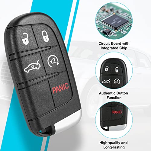 Guteauto Car Key Fob Keyless Entry Remote 433Mhz M3N40821302 For Chrysler 300, For Dodge Charger / Challenger / Dart Limited #TOP3