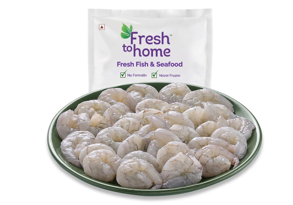 FreshToHome Prawns/Vannamei Jinga/Chemmin (60+ Count/kg) | Peeled and Deveined | 480g to 500g Pack | Fresh | Never Frozen-image-34