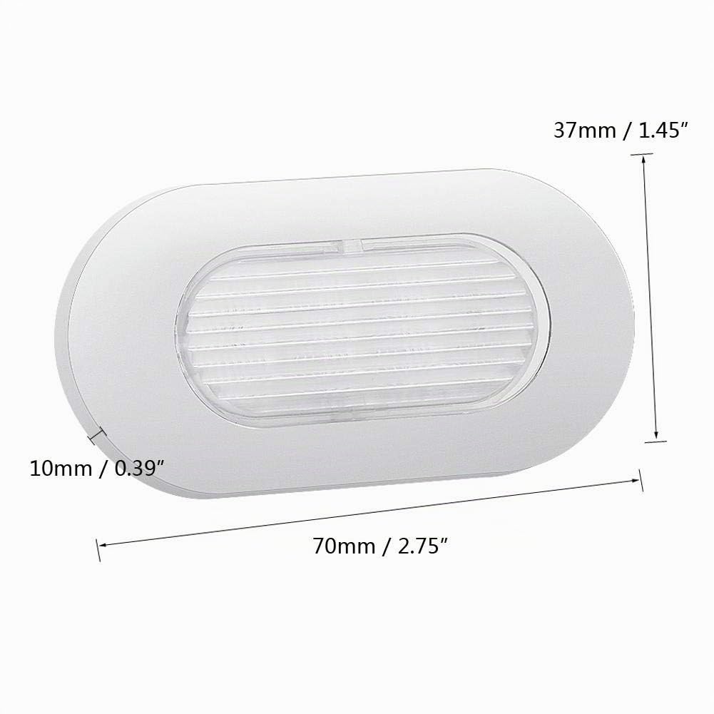 Nikou Lumières de courtoisie pour bateau – 12 V LED blanche – Lampe rectangulaire en acier inoxydable pour courtoisie ou pont d'escalier