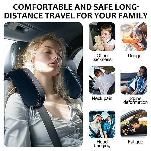 KAEFUYS Kopfstütze Auto Kinder Nackenstütze Auto Autositz Nackenstütze Verstellbare Nackenkissen Autokissen 360°Einstellbar Komfort für Erwachsene und Kinder beim Fahren oder Reisen im Auto