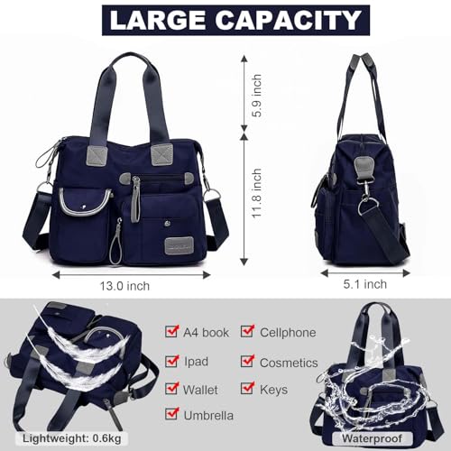 Bolso Tote Multifuncional para Mujer de Nylon Grande miniatura 5