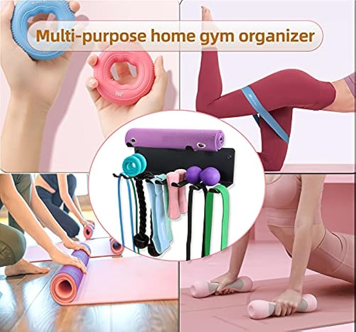 2 Tier Multi-Purpose Heavy Duty Storage Rack for Resistance Bands, Straps, Jump Ropes, Foam Rollers, Chains, Weight Belts, Tools