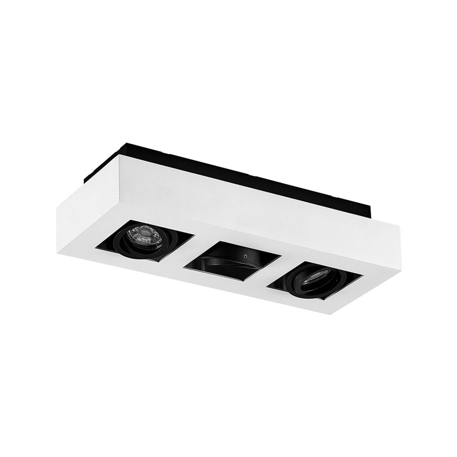 Arcchio lámpara de techo en blanco, foco | lámpara de cocina, gu10, 3 bombillas, moderno, de aluminio, angular para cocina, oficina, espacio de trabajo, sala de estar,