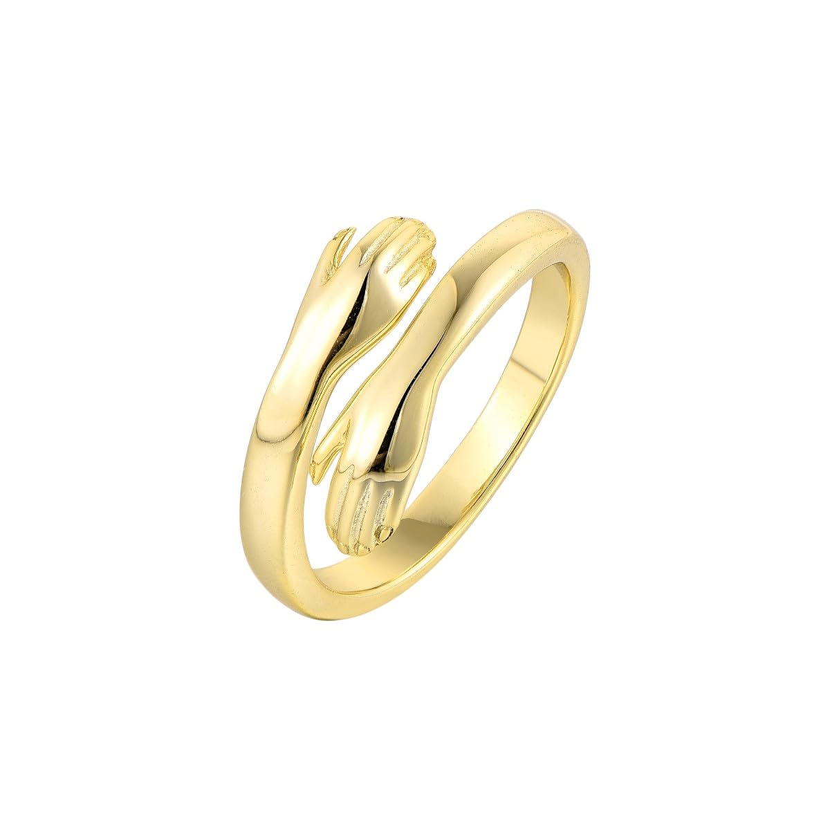 Gold Umarmender Ring | 925 Sterling Silber | Offener Vergoldet Hug Ring | Verstellbarer Umarmungsring | Geschenkidee