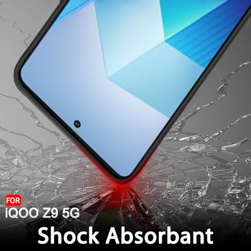 Image of TheGiftKart Sleek Back Cover Case for iQOO Z9 5G | Slim Fit Protective Design | Ultra Matte Finish | Camera Protection Bump | Soft Silicon Back Cover Case for iQOO Z9 5G (Silicone, Black)