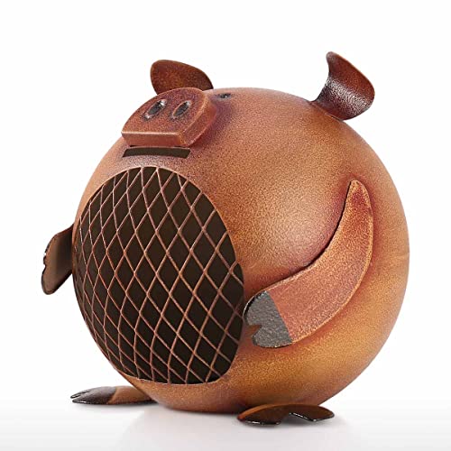 Too-Arts Metal Cute Piggy Bank Vintage Money Coin Bank For Adults Iron Coin Bank Gift Decor Decorative Ornament #TOP7