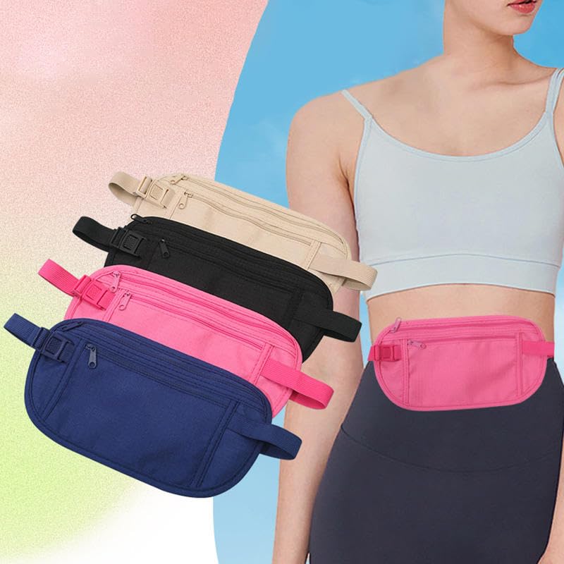 Podróżna saszetka biodrowa dla kobiet mężczyzn Bezpieczeństwo Pasek na pieniądze Etui paszport Running Fanny Ukryty portfel Torba klatkę piersiową telefon(4 Color)