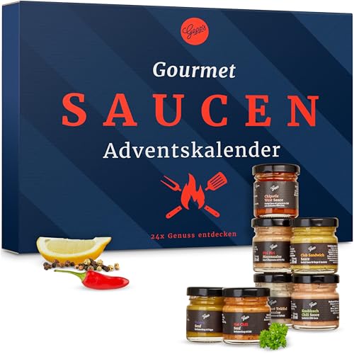Gepp’s Feinkost Adventskalender Saucen I 24 ausgefallene Saucen von BBQ bis Sweet Chili I Kulinarischer Weihnachtskalender als besonderes Geschenk für Männer &...