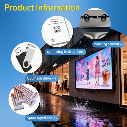 Image of P3 Programmable Scrolling Custom Led Sign Outdoor Digital For Business Display Screen WiFi Control Electronic Message Board Store Advertising Ticker Word Light Bar Open Pixel Panel 40 inchx18'