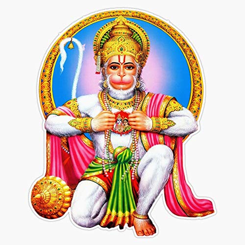 Evan Decals Lord Hanuman Sticker Vinyl Bumper Sticker Decal Waterproof 5 Inch, EVAN-YOGA-STICKERS-1593