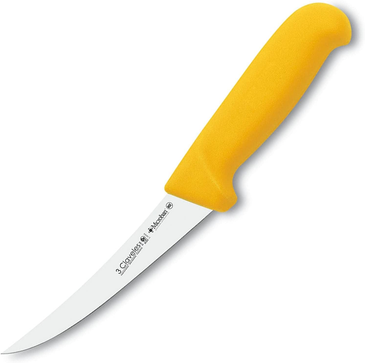 3 Claveles CUCHILLO DESHUESAR CURVO SEMI-FLEXIBLE PROFLEX AMARILLO 13 cm - 5 Inches FH 3C
