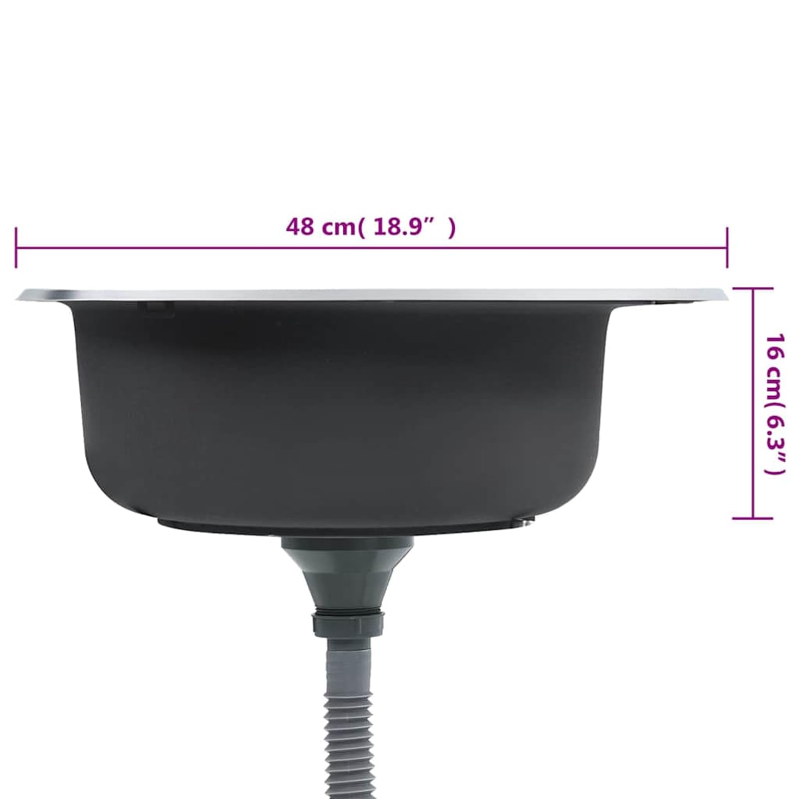 Gecheer Fregadero de Cocina de Acero Inoxidable Profundo, Resistente a Manchas y arañazos, con colador y sifón Modelo LYKLRZJ-145071ES